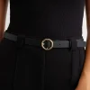 Belts-Dynamite Skinny Round Buckle Belt Black