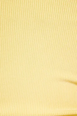 Tees & Tanks | Tees & Tanks-Dynamite Skye Long Sleeve Open Back Bodysuit Yellow