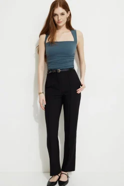 Pants | Slim Leg Pants-Dynamite Slim Fit Zip Hem Pants Black