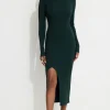 Dresses & Jumpsuits | Bestsellers-Dynamite Slit Midi Dress Green