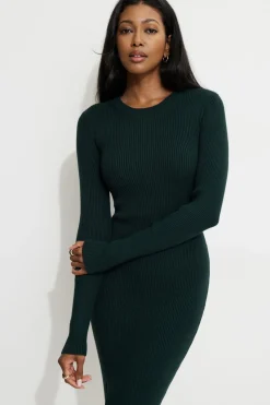 Dresses & Jumpsuits | Bestsellers-Dynamite Slit Midi Dress Green
