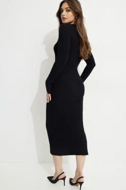 Dresses & Jumpsuits | New Dresses-Dynamite Slit Midi Dress Black