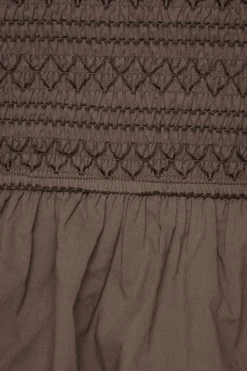 Blouses & Tops | Blouses & Tops-Dynamite Smocked Peplum Cami Brown