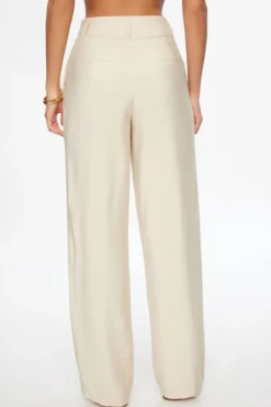 Pants | Wide Leg Pants-Dynamite Sofia Crinkled Pleated Straight Leg Pants Brown