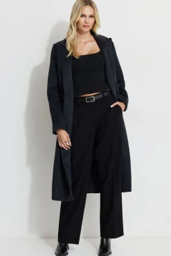 Pants | Straight Leg Pants-Dynamite Sofia Pleated Straight Leg Pants Black