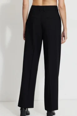 Pants | Straight Leg Pants-Dynamite Sofia Pleated Straight Leg Pants Black