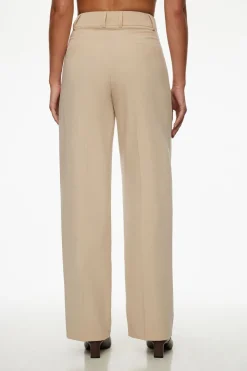 Pants | Straight Leg Pants-Dynamite Sofia Pleated Straight Leg Pants Brown
