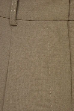 Pants | Matching Sets-Dynamite Sofia Pleated Straight Leg Pants Brown