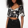 Blouses & Tops | Blouses & Tops-Dynamite Solene Puff Sleeve Sweetheart Top Black