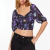 Blouses & Tops | Short Sleeve Tops-Dynamite Solene Sweetheart Top Purple
