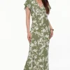 Dresses & Jumpsuits | Midi & Maxi Dresses-Dynamite Soraya Floral Maxi Dress Green