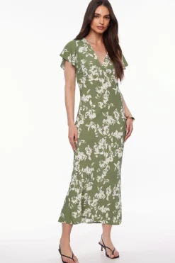 Dresses & Jumpsuits | Midi & Maxi Dresses-Dynamite Soraya Floral Maxi Dress Green