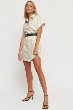 Dresses & Jumpsuits | Mini Dresses-Dynamite Stella Belted Shirt Dress