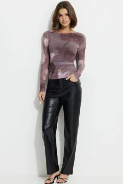 Tees & Tanks | Tees & Tanks-Dynamite Stella Long Sleeve Mesh Top Pink