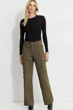 Pants | Straight Leg Pants-Dynamite Straight Leg Cargo Pants Green