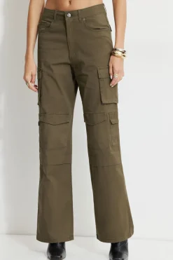 Pants | Straight Leg Pants-Dynamite Straight Leg Cargo Pants Green
