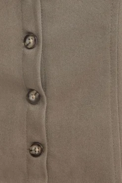 Blouses & Tops | Blouses & Tops-Dynamite Structured Buttoned Vest Brown