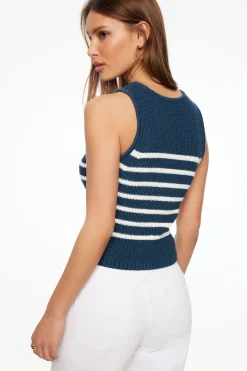 Sweaters & Cardigans | Sweaters-Dynamite Sweater Tank Top Blue