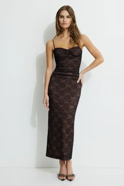 Dresses & Jumpsuits | New Dresses-Dynamite Sweetheart Lace Midi Dress Black