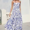 Dresses & Jumpsuits | Midi & Maxi Dresses-Dynamite Sweetheart Linen Maxi Dress Blue