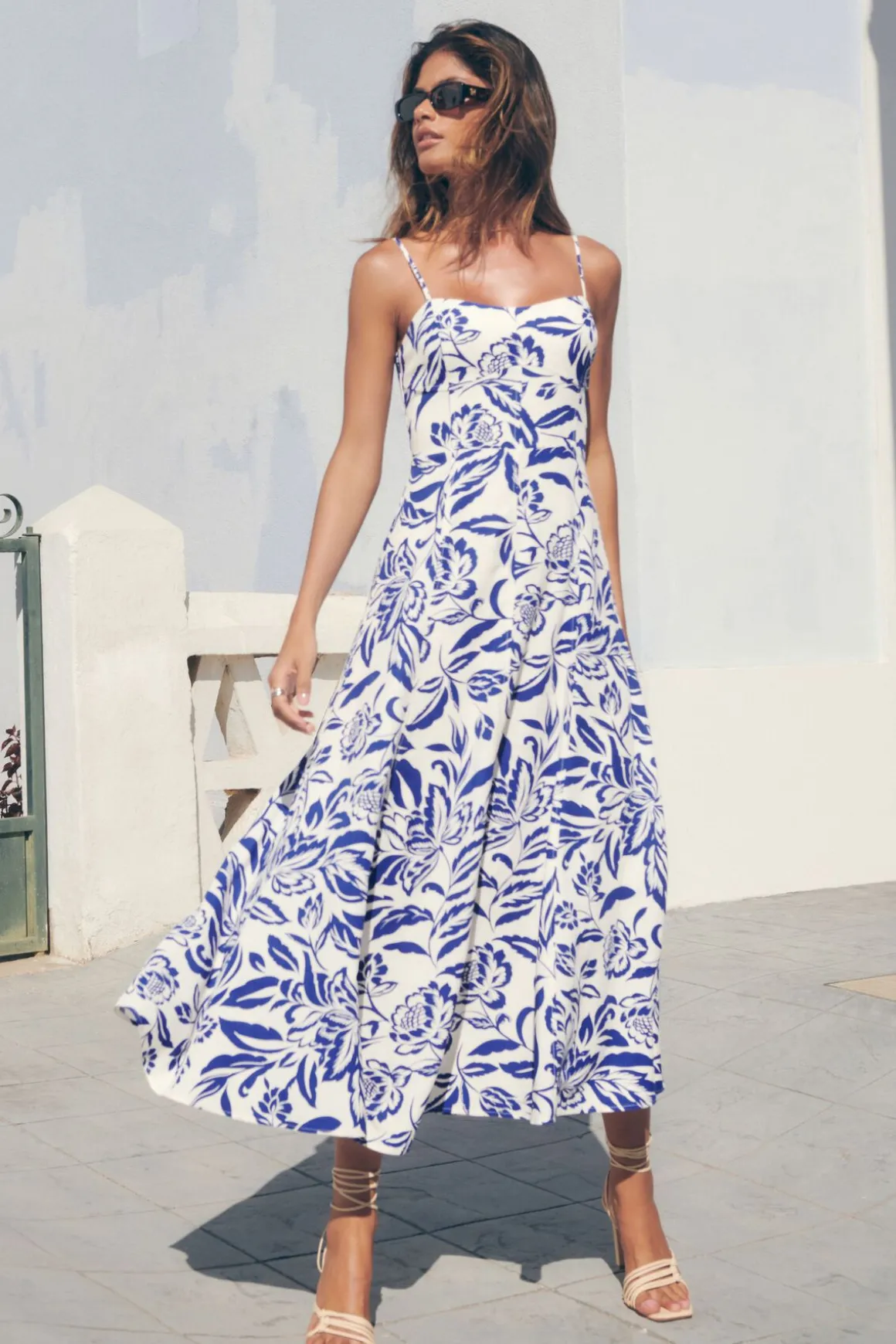 Dresses & Jumpsuits | Midi & Maxi Dresses-Dynamite Sweetheart Linen Maxi Dress Blue