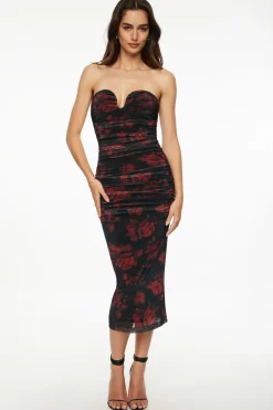 Dresses & Jumpsuits | Online Exclusives-Dynamite Sweetheart Mesh Maxi Dress Black
