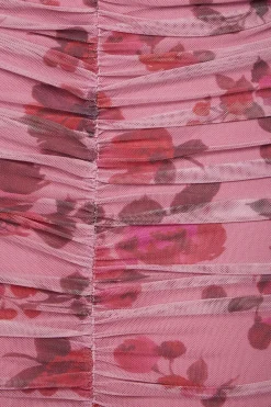 Dresses & Jumpsuits | Midi & Maxi Dresses-Dynamite Sweetheart Mesh Midi Dress PINK