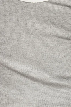Tees & Tanks | Tees & Tanks-Dynamite Tayla Ribbed Scoop Tank Top Gray