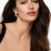 Earrings-Dynamite Teardrop Gem Earrings Gray