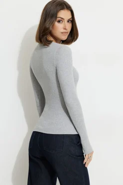 Tees & Tanks | Online Exclusives-Dynamite Tedi Ribbed Long Sleeve T Shirt Gray