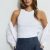 Tees & Tanks | Sleeveless Tops-Dynamite Tedi Ribbed Tank Top White