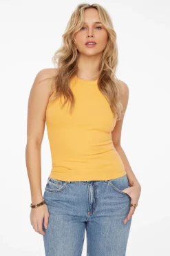 Tees & Tanks | Tees & Tanks-Dynamite Tedi Ribbed Tank Top Orange