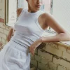 Tees & Tanks | Sleeveless Tops-Dynamite Tedi Ribbed Tank Top Gray