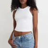 Tees & Tanks | Sleeveless Tops-Dynamite Tedi Ribbed Tank Top White