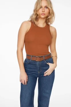 Tees & Tanks | Tees & Tanks-Dynamite Tedi Ribbed Tank Top Red
