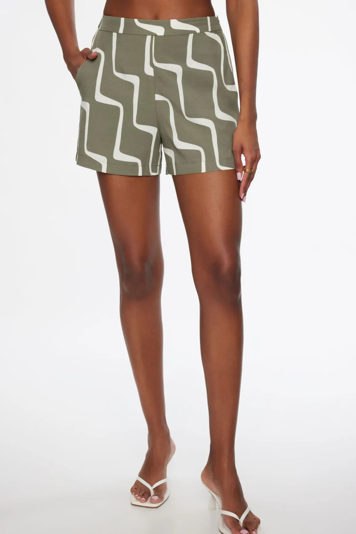 Shorts | Shorts-Dynamite Thin Waistband Shorts Green