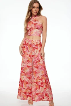 Blouses & Tops | Blouses & Tops-Dynamite Twist Front Halter Top Pink
