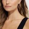 Earrings-Dynamite Two-Tone Hoop Earrings Pink