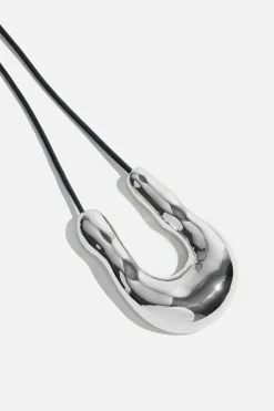 Necklaces-Dynamite U Pendant Necklace Gray