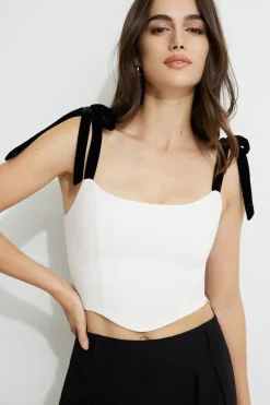 Blouses & Tops | Blouses & Tops-Dynamite Velvet Bow Ties Cami Top Brown