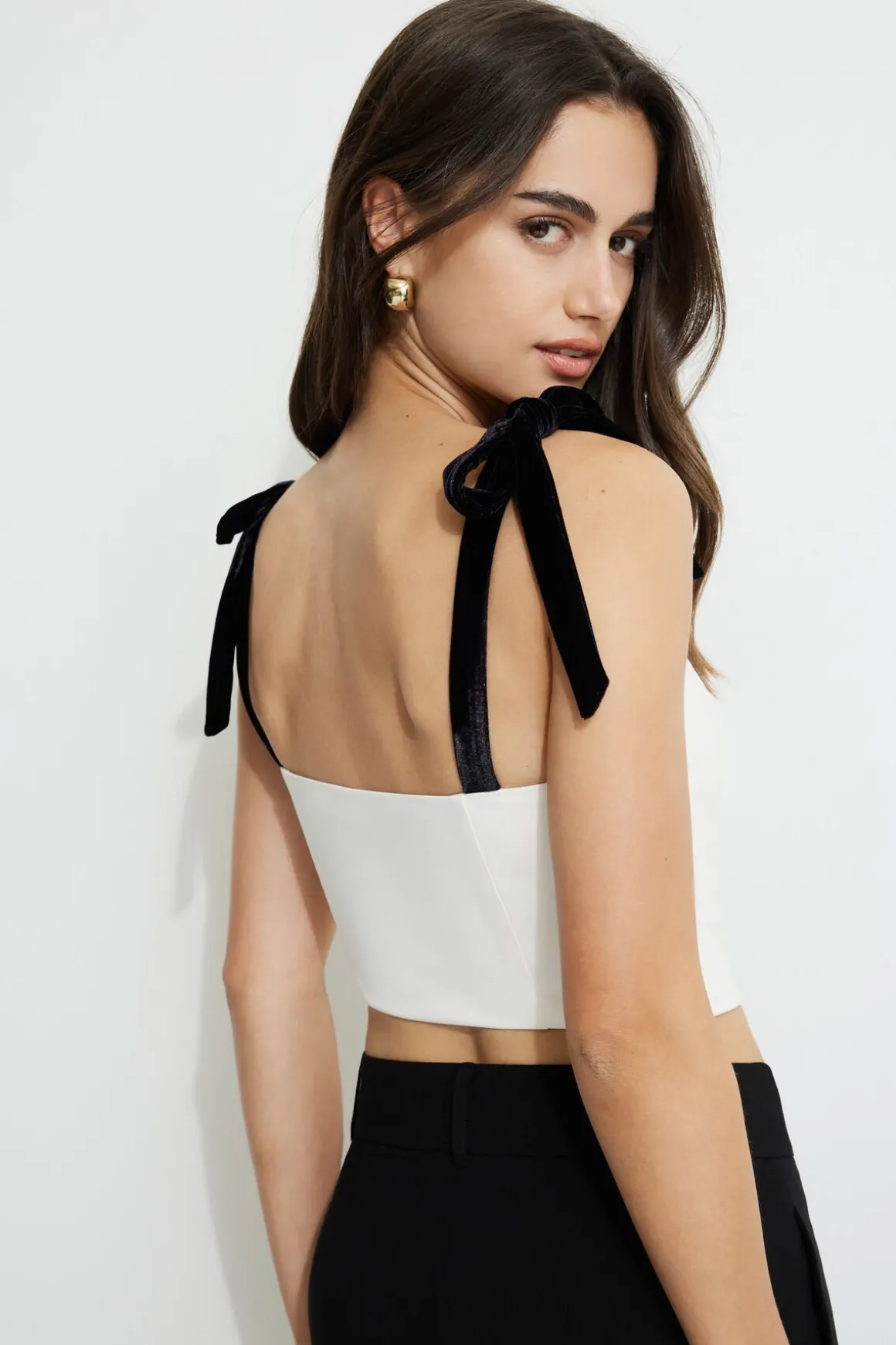 Blouses & Tops | Blouses & Tops-Dynamite Velvet Bow Ties Cami Top Brown
