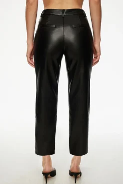 Pants | Online Exclusives-Dynamite Vika Faux Leather Ankle Pants Black