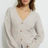 Sweaters & Cardigans | Sweaters-Dynamite V-Neck Button Cardigan Brown