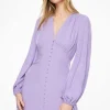 Dresses & Jumpsuits | Mini Dresses-Dynamite V-Neck Button Mini Dress Purple