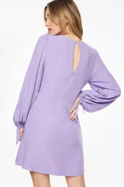 Dresses & Jumpsuits | Mini Dresses-Dynamite V-Neck Button Mini Dress Purple