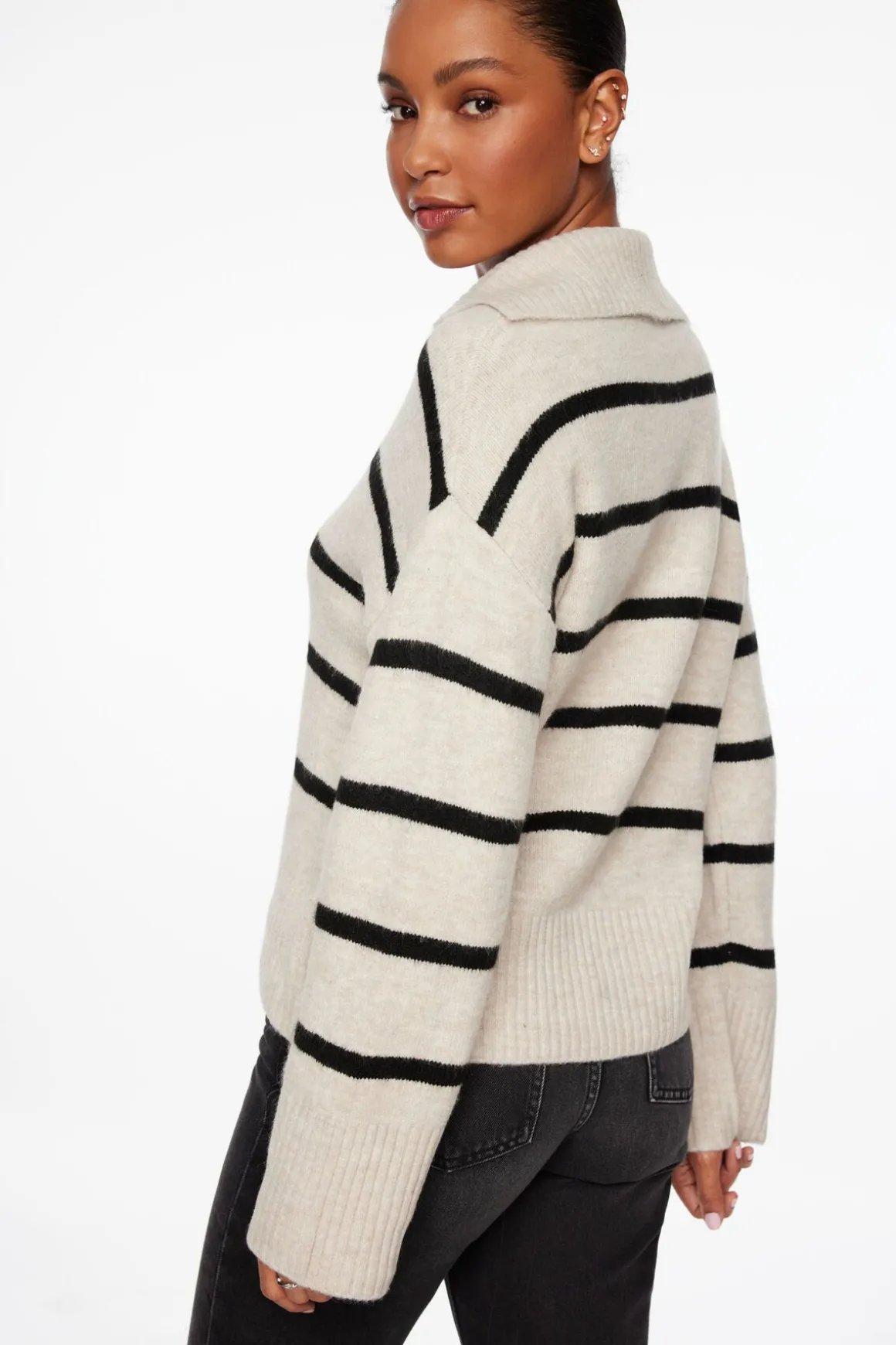 Sweaters & Cardigans | Sweaters-Dynamite V-Neck Polo Sweater Brown