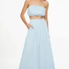 Skirts & Skorts | Matching Sets-Dynamite Voluminous Poplin Maxi Skirt Blue