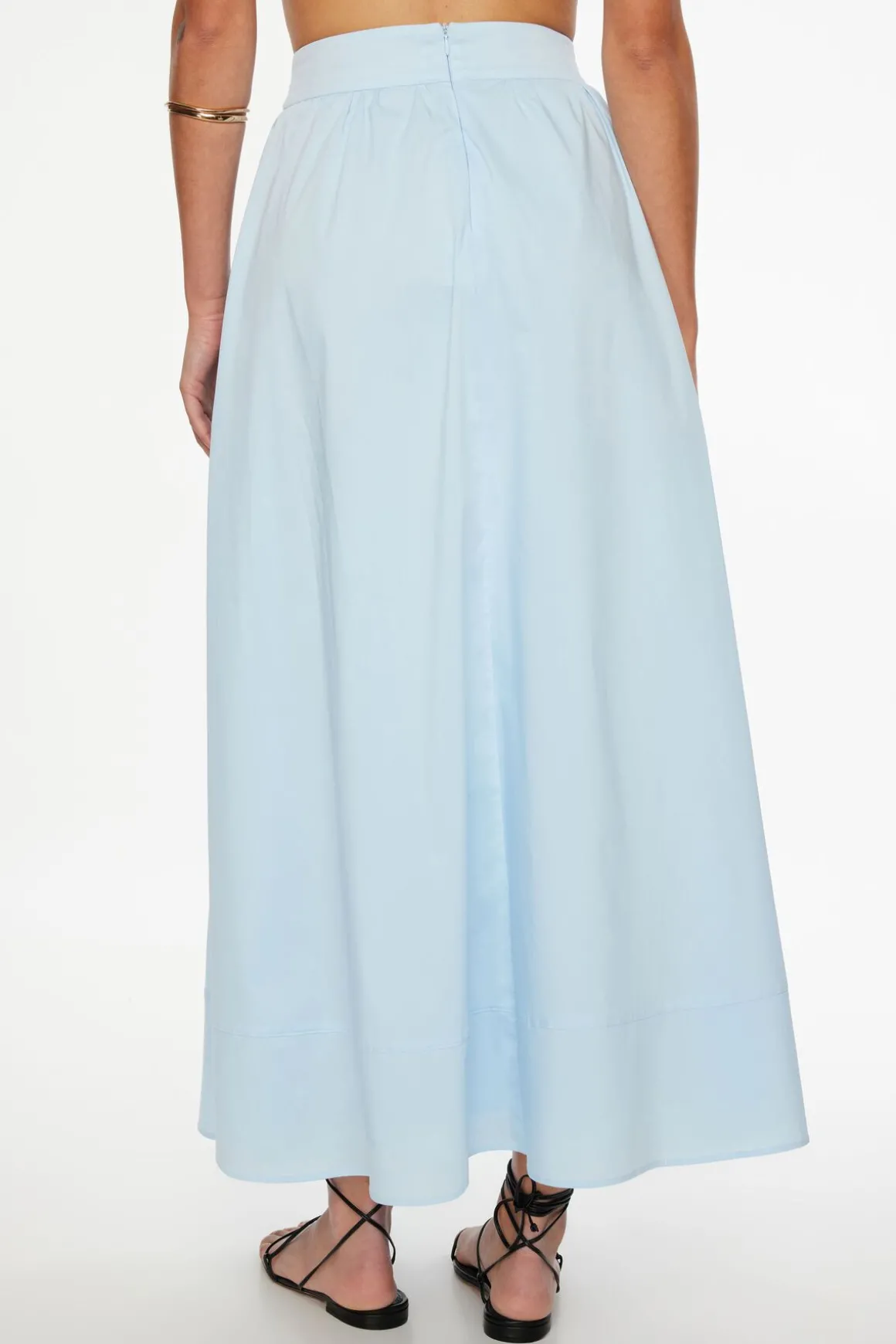 Skirts & Skorts | Matching Sets-Dynamite Voluminous Poplin Maxi Skirt Blue